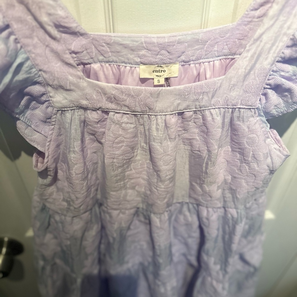 Anthropologie Entro Women Size S Lace Babydoll Lined Flowy Romantic Fun Dress - Picture 4 of 11